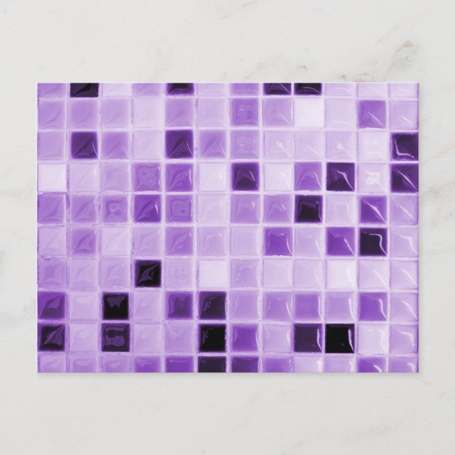 Purple Tile Pattern Postcard (Front)