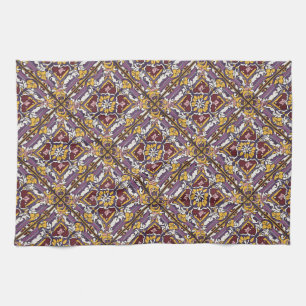 Purple Tile  Tea Towel