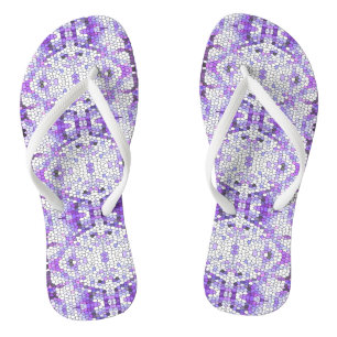 Purple tiles - mosaic, greek style,    jandals