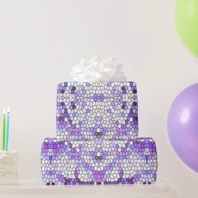 Purple tiles - mosaic, greek style,   wrapping paper (Party Gifts)