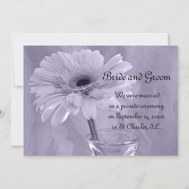 Purple Tinted Daisy Marriage/Elope Announcement (Front)