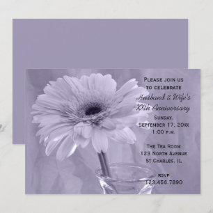 Purple Tinted Daisy Wedding Anniversary Party Invitation