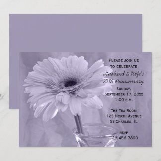 Purple Tinted Daisy Wedding Anniversary Party Invitation
