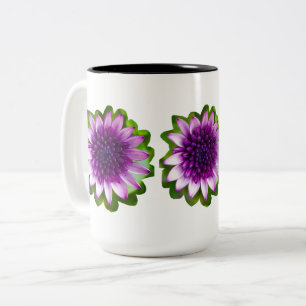 Purple tiny beautiful flowers Two-Tone coffee mug