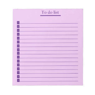 Purple to do list notepad