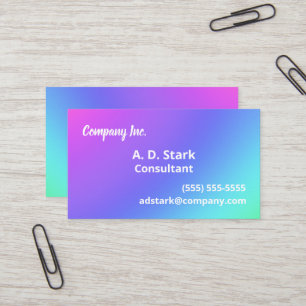 Purple to Green Rainbow Gradient Business Cards