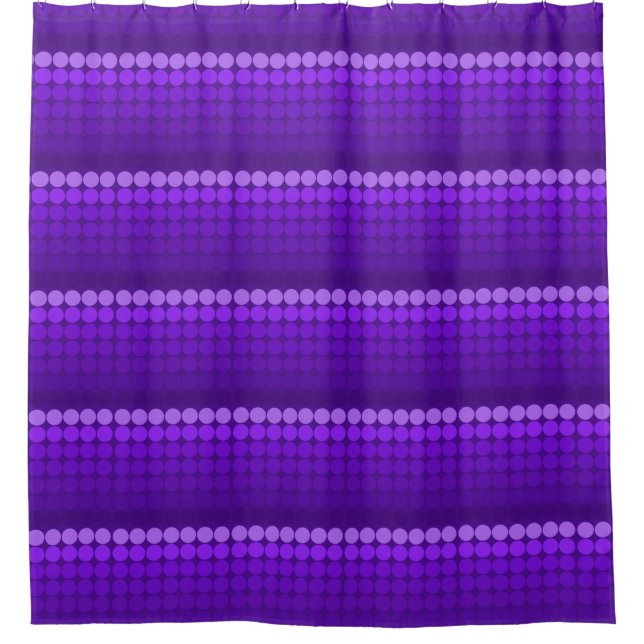 purple to lilac Mid century mod dots circles Shower Curtain (Front)
