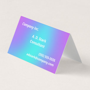 Purple to Teal Gradient Folded Business Cards