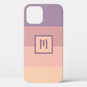 Purple to Yellow Colour Palette Monogram iPhone 12 Case