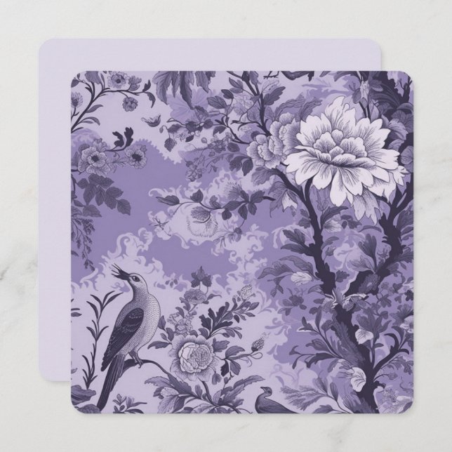 Purple Toile de Fleur Card (Front/Back)