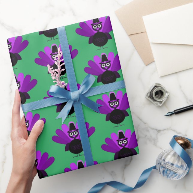 Purple Tom Turkey Wrapping Paper (Gifting)