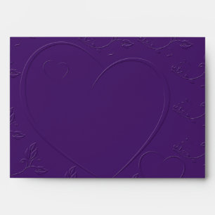 Purple Tone on Tone Linked Hearts Envelope