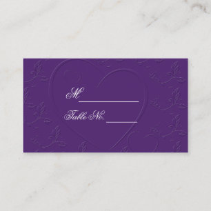 Purple Tone on Tone Linked Hearts Place Card