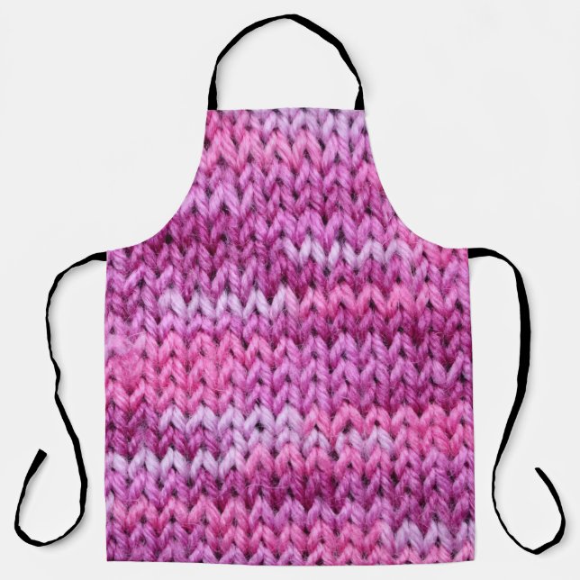 Purple Tones Knitted Fabric Texture Apron (Front)