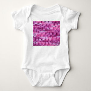 Purple Tones Knitted Fabric Texture Baby Bodysuit