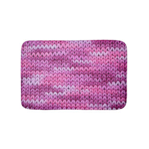 Purple Tones Knitted Fabric Texture Bath Mat
