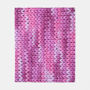 Purple Tones Knitted Fabric Texture Fleece Blanket