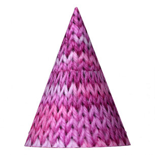 Purple Tones Knitted Fabric Texture Party Hat