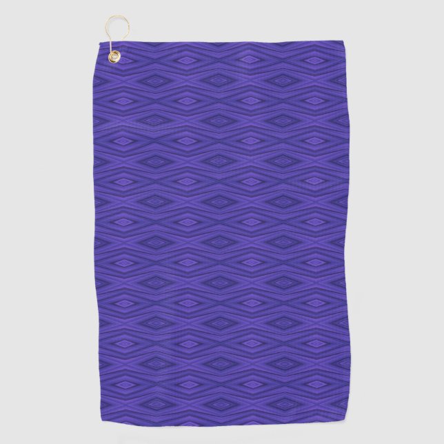 Purple towel with a geometric diamond pattern (Front)