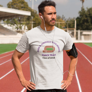 Purple Track Team Custom High School T-Shirt