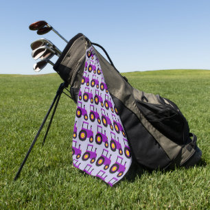 Purple Tractor Design Any Colour Background Golf Towel