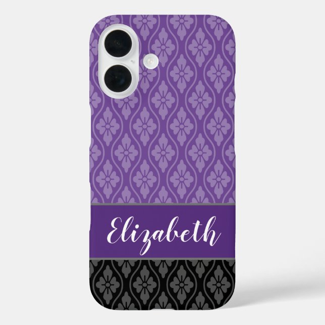 Purple Traditional Japanese Tatewaku Pattern Case-Mate iPhone Case (Back)