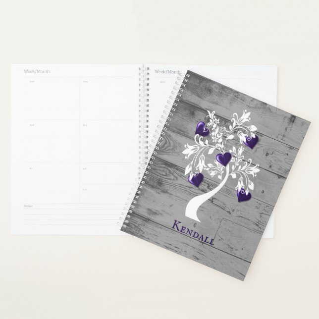 Purple Tree of Hearts Personalised Planner (Display)