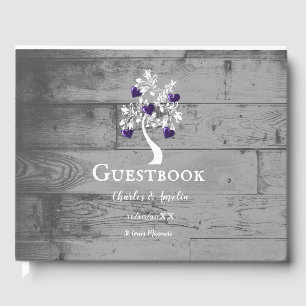 Purple Tree of Hearts Wedding Guestbook