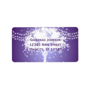 Purple Tree String Lights Custom Address Labels