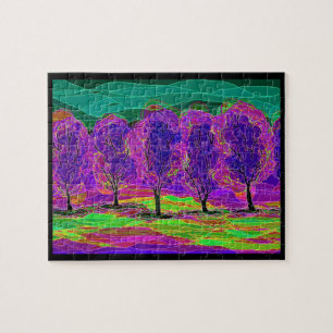 Purple Trees calming challenge jigsaw puzzle
