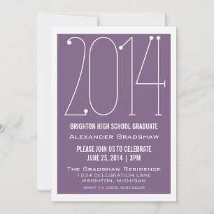 Purple Trendy 2014 Graduation Invitation