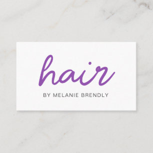 Purple Trendy Modern Hair Stylist Business Card