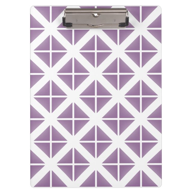 Purple Trendy Triangle Pattern Clipboard (Front)
