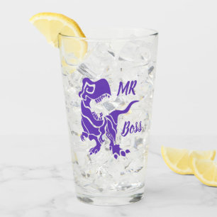 Purple Trex the Boss Dino Glass