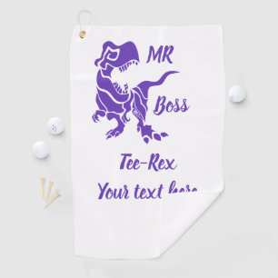 Purple Trex the Boss Dino Golf Towel