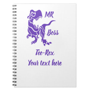 Purple Trex the Boss Dino Notebook