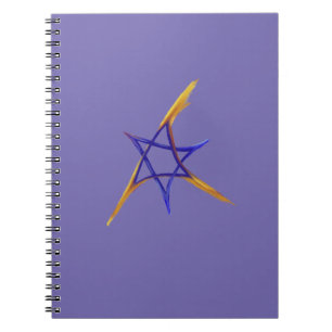 Purple Triangle Fiery Star of David Notebook