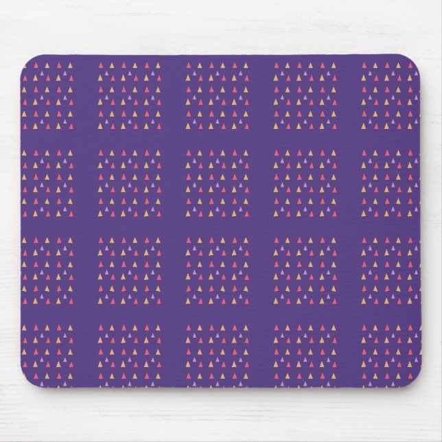 Purple Triangle Geometric Pattern Mouse Pad (Front)