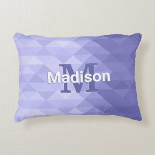 Purple triangle geometry square Monogram Decorative Cushion