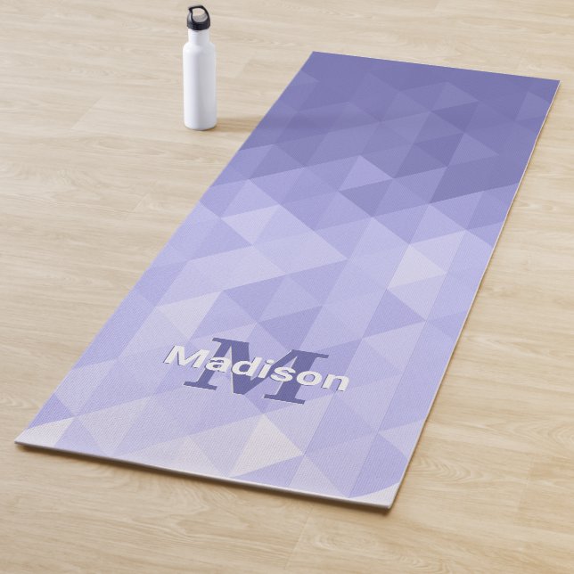 Purple triangle geometry square Monogram Yoga Mat (In Situ)