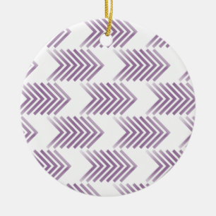 Purple Tribal Arrow Pattern Ceramic Tree Decoration