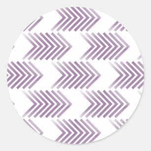Purple Tribal Arrow Pattern Classic Round Sticker