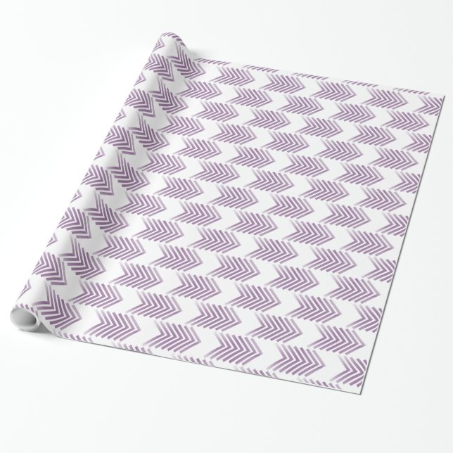 Purple Tribal Arrow Pattern Wrapping Paper (Unrolled)