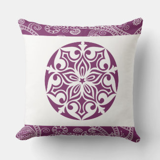 Purple TRIBAL CIRCLE Retro Throw Pillow
