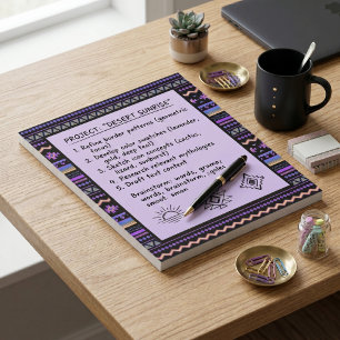 Purple tribal design notepad