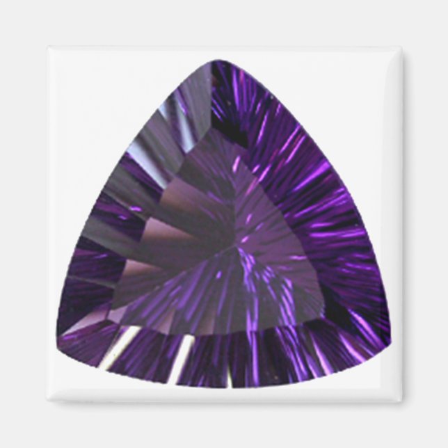 Purple Trillion Amethyst Gemstone Magnet (Front)