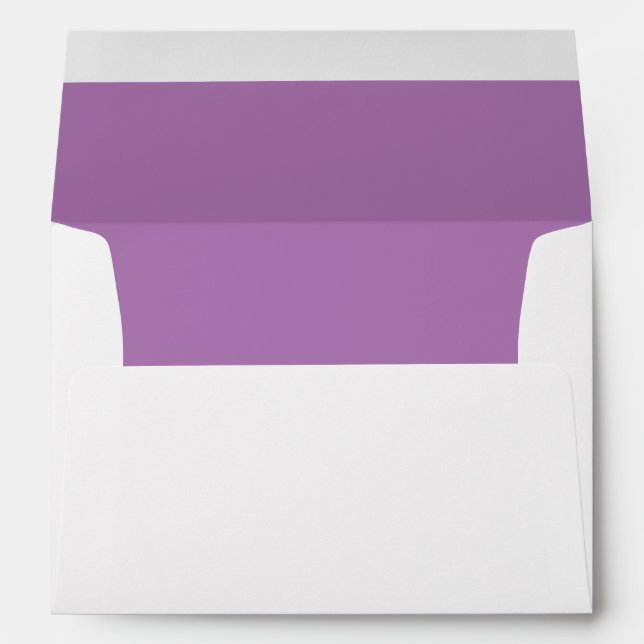 Purple Trim Script Return Address Mailing Envelope (Back (Bottom))