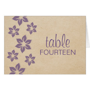 Purple Tropical Floral Table Number Card
