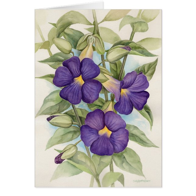 Purple Tropical Flower Painting - Multi (Front)