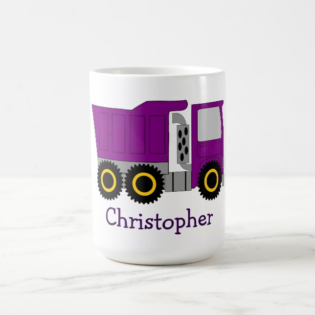 Purple Truck Design Personalised Coffee Mug (Center)